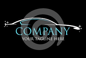 Black Color Shiny Automotive Car Wash Logo Design