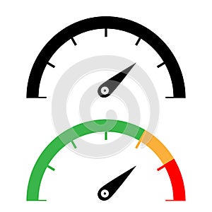 The black and color speedometer icon.