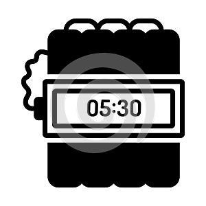 Black Color Time Bomb Icon