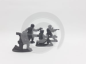 Black Colored Plastic Army Men with Gun Toys for Kids in White  Background 38