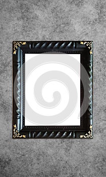 Black Colorful Antique Vintage Classic Stylish Empty Photo Painting Frame in Grunge and Retro Background 06