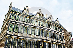 The black columns of Ghent Town Hall photo