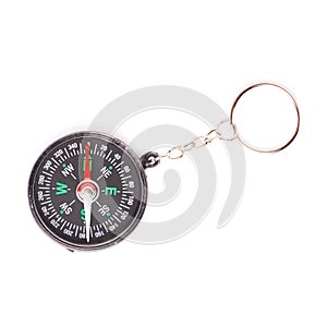 Black compass over isolated white background