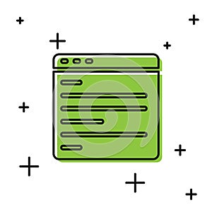 Black Computer api interface icon isolated on white background. Application programming interface API technology