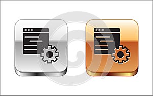 Black Computer api interface icon isolated on white background. Application programming interface API technology