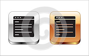 Black Computer api interface icon isolated on white background. Application programming interface API technology