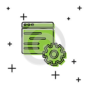 Black Computer api interface icon isolated on white background. Application programming interface API technology