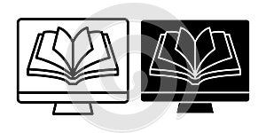 Computer Book Black Icon Bundle for Knowledge and Learning
