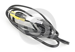 Black computer cable with connectors