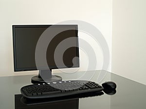 Black computer on the desk