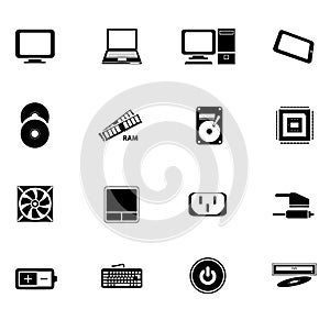 Black computer icons