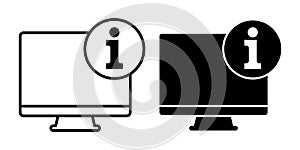 Computer Info Black Icon Bundle for Information and Help