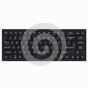 Black computer keyboard adjustable vector art office graphic tech illustration typing icon symbol keys