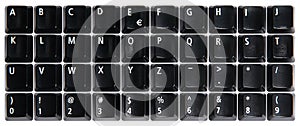 Black computer keyboard keys