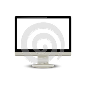 Black computer monitor with stand photo