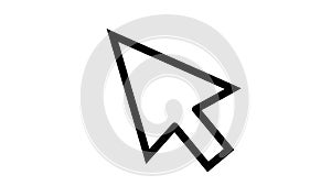 Black Computer Mouse Cursor Arrow Icon on White Background