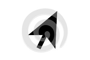 Black computer mouse cursor arrow pointer icon for navigation