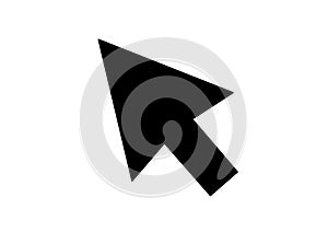Black computer mouse cursor icon pointing. Simple pointer arrow symbol