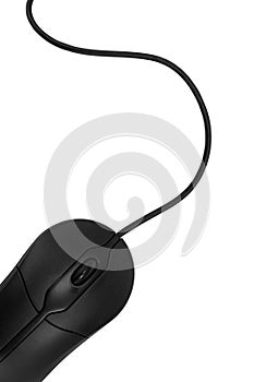 Black computer mouse isolated