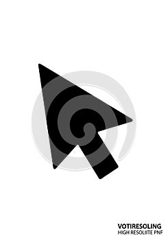 A black computer mouse pointer icon