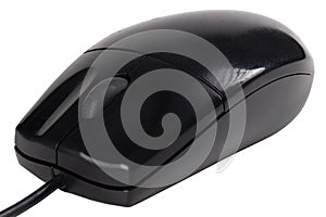 Black computer mouse. Pointing device for personal computers