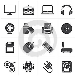 Black Computer peripherals and accessories icons