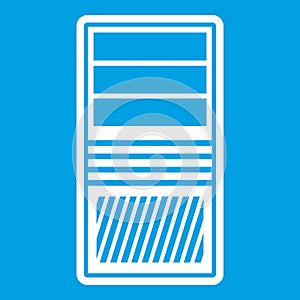 Black computer system unit icon white