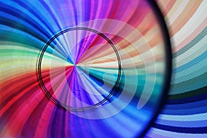 Black concentric circles with multicolor bokeh background photo