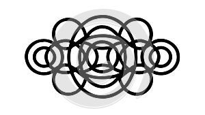 Black Concentric Rings Abstract Design, vector design Generative AI