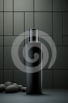 black container with a spray bottle on a dark background.