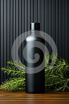 black container with a spray bottle on a dark background.