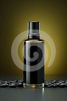 black container with a spray bottle on a dark background.