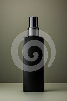 black container with a spray bottle on a dark background.