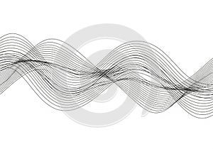 Black continuous lines form abstract wavy patterns across a