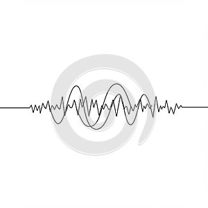 A black, continuous waveform line graph on a white background. The line