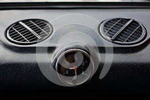 Black control panel in a Russian car