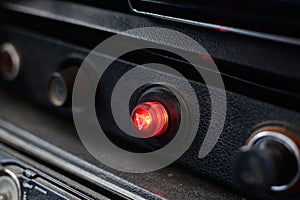 Black control panel in a Russian car