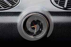Black control panel in a Russian car