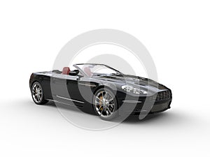 Black convertible sports car - studio shot