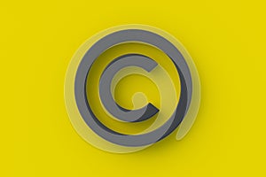 Black copyright symbol on yellow background