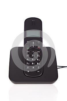 Black cordless phone