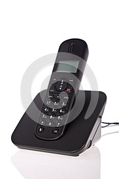 Black cordless phone