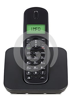 Black cordless phone
