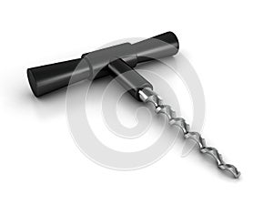 Black Corkscrew on white background