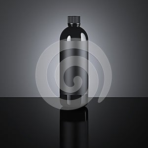 Black cosmetic blank bottle. 3d rendering