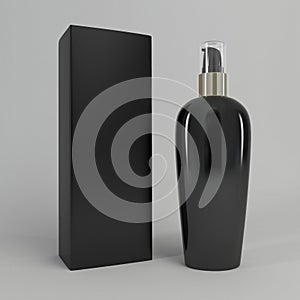 Black cosmetic bottle tube box