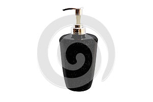 Black cosmetic pump dispenser bottle for shower gel, liquid soap, conditioner