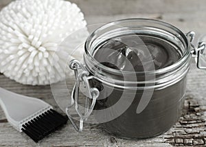 Black cosmetic volcanic clay