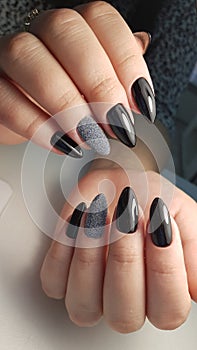 Black cougar cat nails for Halloween style photo