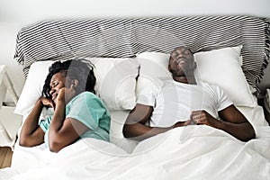Black couple with snoring problem